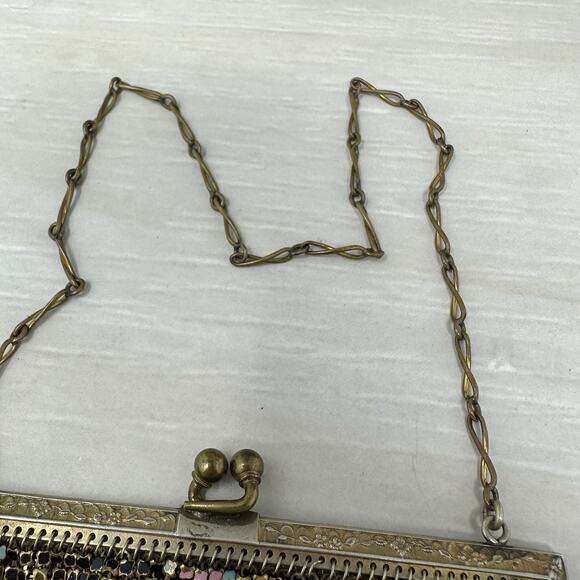 Whiting & Davis Mesh Bags Purse Enamel Evening Bag Handbag Art Deco Flapper - Picture 6 of 13